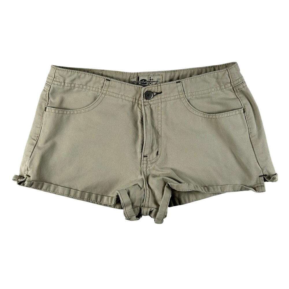 Vintage L.e.i Shorts Womens Size 5 Juniors Twill Hot Pants Strap Low Rise Y2K
